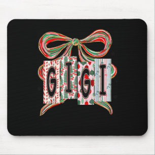 Coquette Bow Merry Christmas Gigi Grandma Xmas Paj Mouse Pad