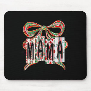 Coquette Bow Merry Christmas Mama Grandma Xmas Paj Mouse Pad