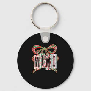 Coquette Bow Merry Christmas Mimi Grandma Xmas Paj Key Ring