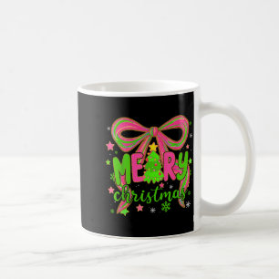 Coquette Bow Merry Christmas Tree Xmas Holiday Gir Coffee Mug