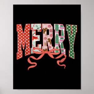 Coquette Bow Merry Christmas Xmas Family Pajamas H Poster