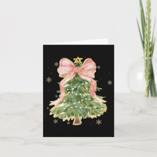Coquette Bow Merry Christmas Xmas Tree Santa Pajam Card