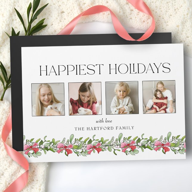 Coquette Bow Mistletoe Happiest Holidays 4 Photo (Creator Uploaded)
