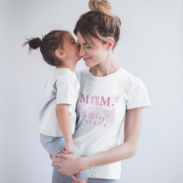Coquette Bow Mum of the Birthday Girl T-Shirt (Creator Uploaded)