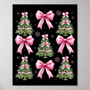 Coquette Bow Nk Christmas Tree Xmas Pajamas Women  Poster