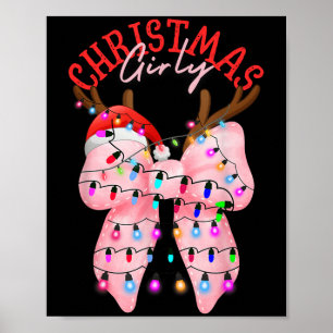 Coquette Bow Nk Gingerbread Christmas Girly Xmas H Poster