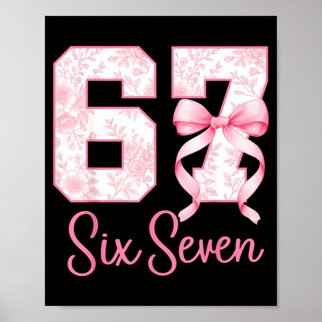 Coquette Bow Number 67 Funny Meme Nk Floral Women  Poster (Front)