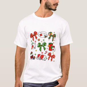 Coquette Bow Nurse Christmas Nursing Merry Xmas T-Shirt