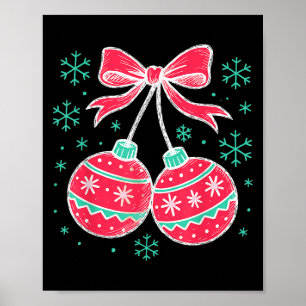 Coquette Bow Nuts Ornament Christmas Xmas Family H Poster