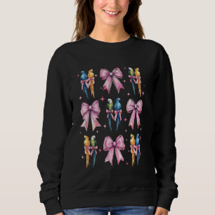 Coquette Bow Parrot Cockatoo Macaw Pink Ribbon Gir Sweatshirt