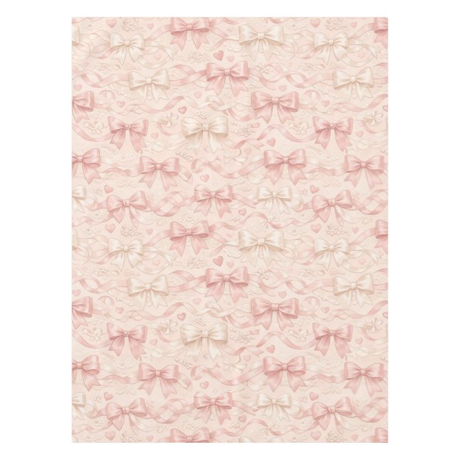 Coquette Bow Pattern Tablecloth (Front)