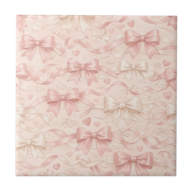 Coquette Bow Pattern Tile (Front)