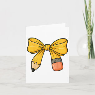 Coquette Bow Pencil Back To School First Day Teach Card