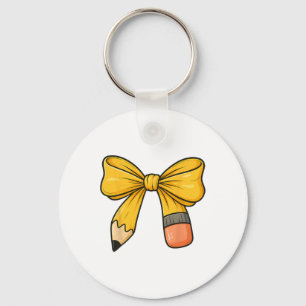Coquette Bow Pencil Back To School First Day Teach Key Ring