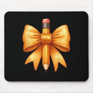 Coquette Bow Pencil Back To School First Day Teach Mouse Pad