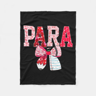 Coquette Bow Pencil Funny Para Teacher Valentine R Fleece Blanket