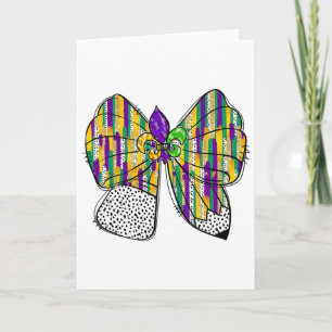 Coquette Bow Pencil Mardi Gras Fleur-de-lis Teache Card