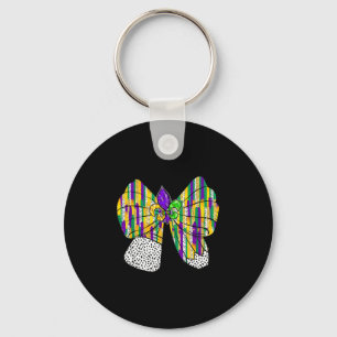 Coquette Bow Pencil Mardi Gras Fleur-de-lis Teache Key Ring