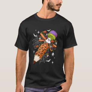 Coquette Bow Pencil Teacher Ghost Spooky Season Ha T-Shirt