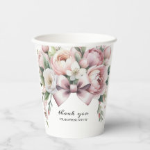 Coquette Bow & Peony Watercolor Baby Shower