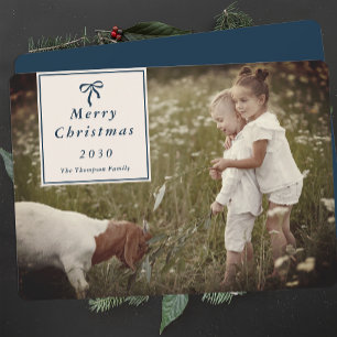 Coquette Bow Personalised Family Photo Christmas Holiday Card