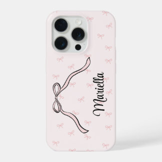 Coquette Bow Personalized Phone Pink iPhone 15 Pro Case