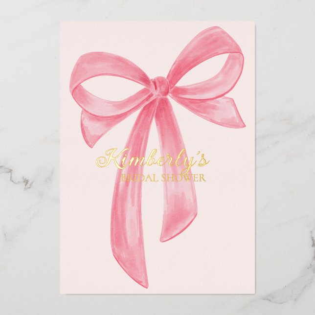 Coquette Bow Pink Bridal Shower (Front)