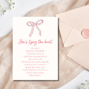 Coquette Bow Pink Bridal Shower  Invitation