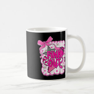 Coquette Bow Pink Out Football Team Breast Cancer Coffee Mug