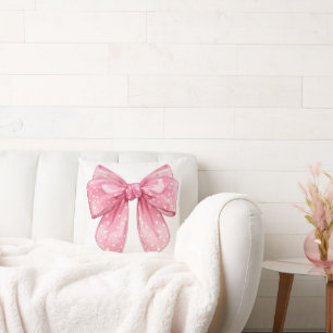 Coquette Bow Polka Dot  Cushion