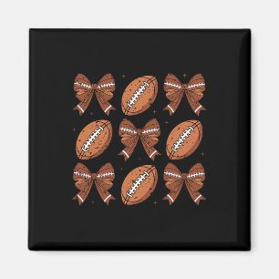 Coquette Bow Pumpkin American Footll Thanksgiving Magnet