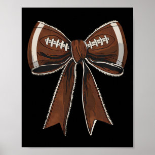 Coquette Bow Pumpkin American Footll Thanksgiving  Poster