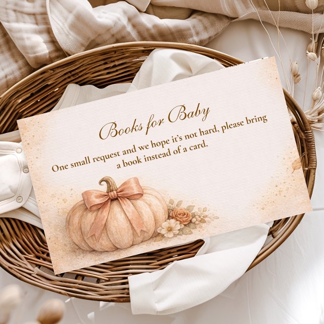 Coquette Bow Pumpkin Fall Books for Baby Enclosure Card (Creator Uploaded)