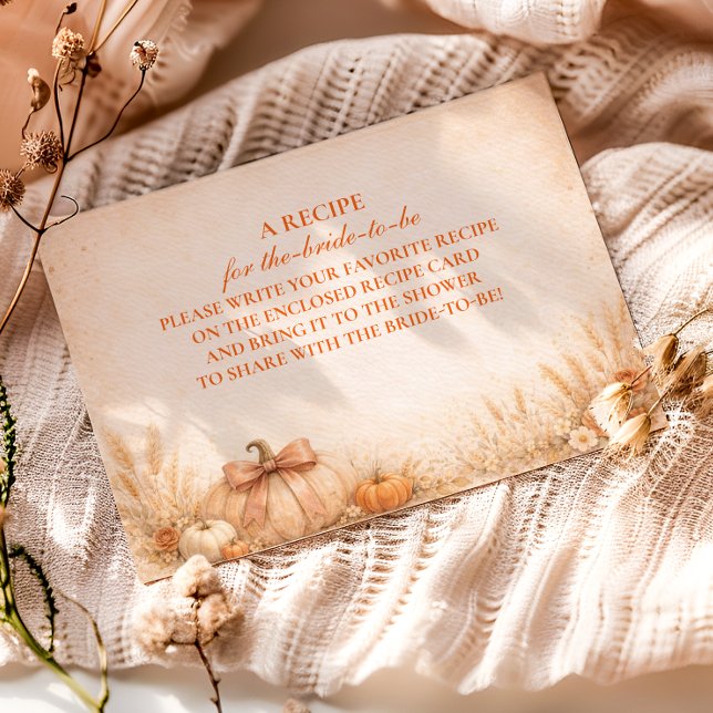 Coquette Bow Pumpkin Fall Bridal Shower Enclosure Card (Creator Uploaded)