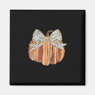 Coquette Bow Pumpkin Season Autumn Fall Leaves Tha Magnet