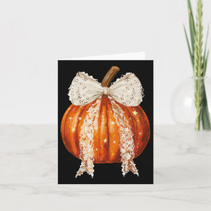 Coquette Bow Pumpkin Season Autumn Fall Y'all Than Card