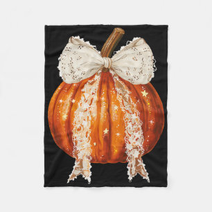 Coquette Bow Pumpkin Season Autumn Fall Y'all Than Fleece Blanket