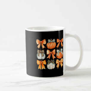 Coquette Bow Pumpkin Season Thanksgiving Autumn Fa Coffee Mug