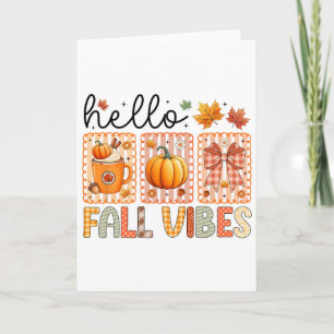 Coquette Bow Pumpkin Season Thanksgiving Hello Fal Card