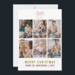 Coquette Bow Red Merry Christmas 6 Photo Collage Holiday Card<br><div class="desc">Embrace the trendy coquette aesthetic with this darling 6-photo grid featuring a charming hand-drawn red bow. A minimalist yet festive choice for modern families looking to share their year's highlights in style.</div>
