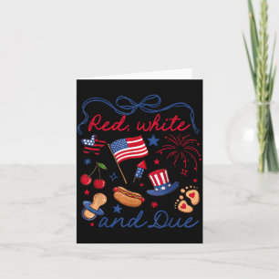 Coquette Bow Red White and Due 4th of July Card