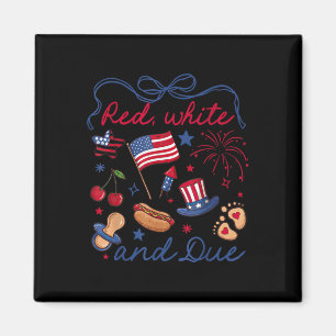 Coquette Bow Red White And Due 4th Of July Pregnan Magnet