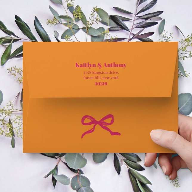 Coquette Bow Retro Wedding Envelope (Creator Uploaded)