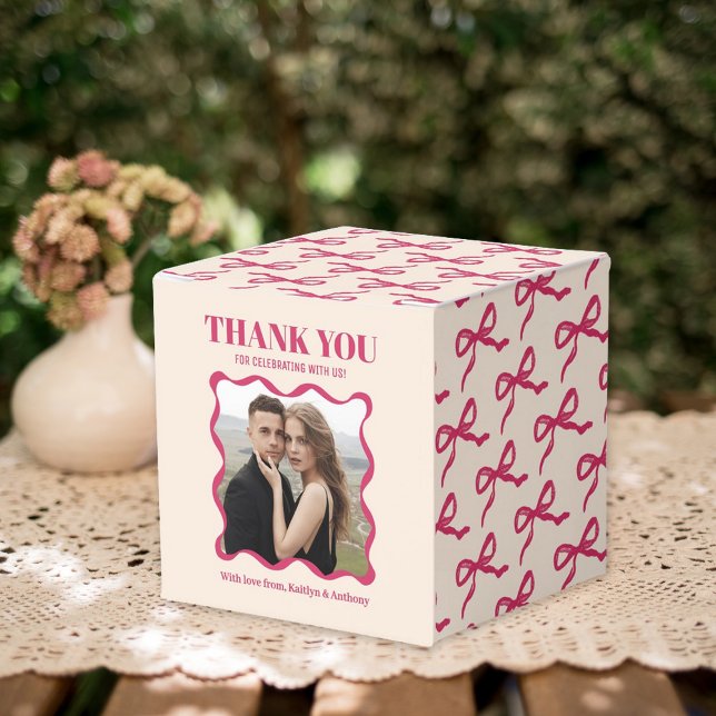 Coquette Bow Retro Wedding Favour Box (Creator Uploaded)