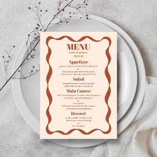 Coquette Bow Retro Wedding Menu