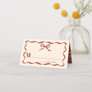 Coquette Bow Retro Wedding Place Card