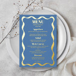 Coquette Bow Retro Wedding Real Foil Menu Card<br><div class="desc">Celebrate in style with these very trendy retro coquette style real foil pressed wedding menu cards. The design is easy to personalise with your own menu wording and your guests will be thrilled when they see these fabulous menus at your wedding. More colour options and matching items can be found...</div>