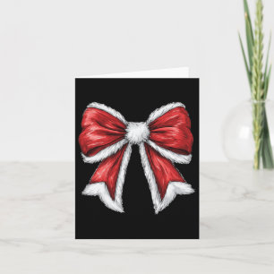 Coquette Bow Santa Claus Merry Christmas Women Xma Card
