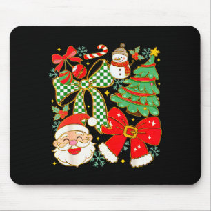 Coquette Bow Santa Claus Merry Christmas Women Xma Mouse Pad