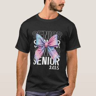 Coquette Bow Senior 2025 Class of 2025 Graduation  T-Shirt